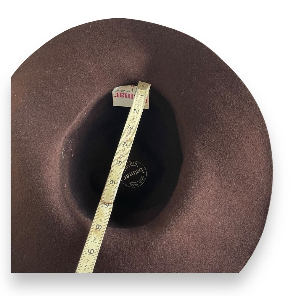 1980’s Floppy Brim 100% Wool Vintage Hat Betmar Ny&Paris Large Brim Flower Trim - Picture 9 of 15